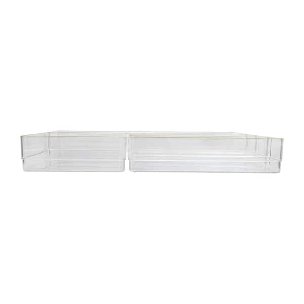 MARTHA STEWART Clear/Gold Trim Desk Organizer BE-PB7357-G-CLRGLD-MS - The  Home Depot