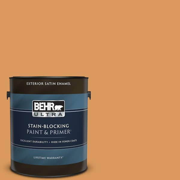 BEHR ULTRA 1 gal. #M240-6 Stunning Gold Satin Enamel Exterior Paint & Primer