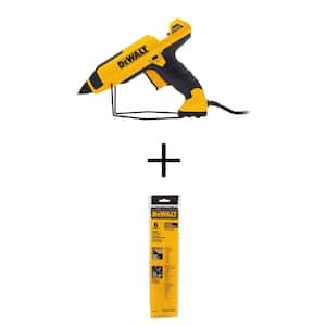 DeWalt Ceramic Rapid Heat Dual Temperature Full Size Glue Gun and 10 in. x 7/16 in. Dia Hot Melt Full Size Glue Sticks (6 Pack)