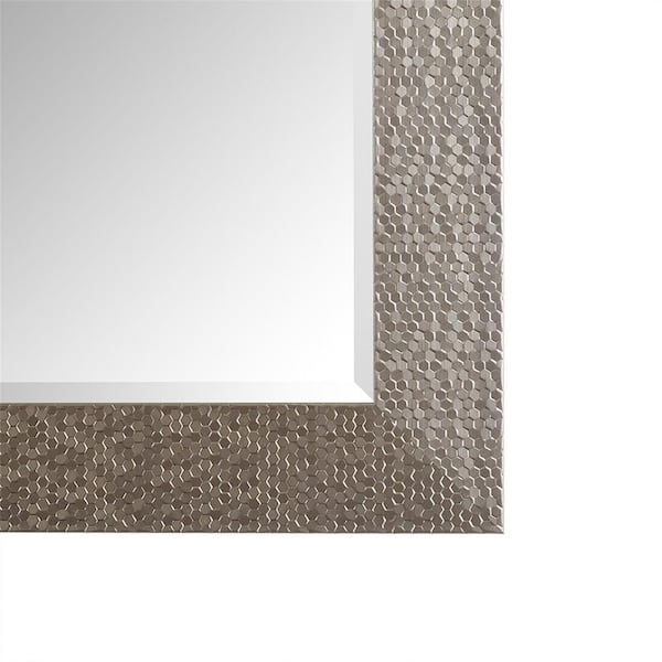 Homestock 31 50 In X 65 Classic Rectangle Framed Champagne Mosaic Leaning Mirror 65341 Homestock 31 50 In X 65 Classic, Naomi Home Mosaic Style Full Length Floor Mirror White