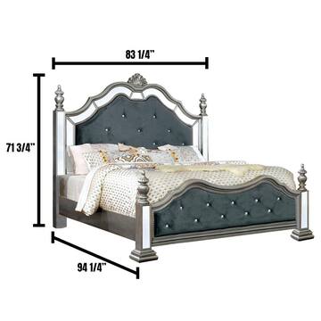 William's Home Furnishing Azha in Silver California King Bed CM7194CK-BED