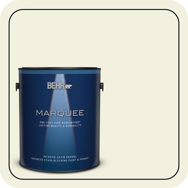 BEHR MARQUEE 1 gal. #GR-W02 Atrium White Satin Enamel Interior Paint & Primer