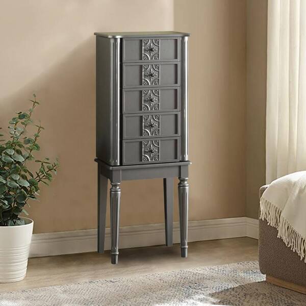 Gray shop jewelry armoire