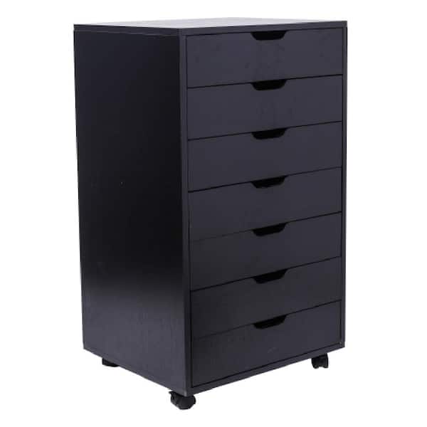 Winado Black 7-Drawer Vertical Desk Cabinet