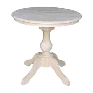 Sophia 30 in. Unfinished Round Solid Wood Pedestal Table