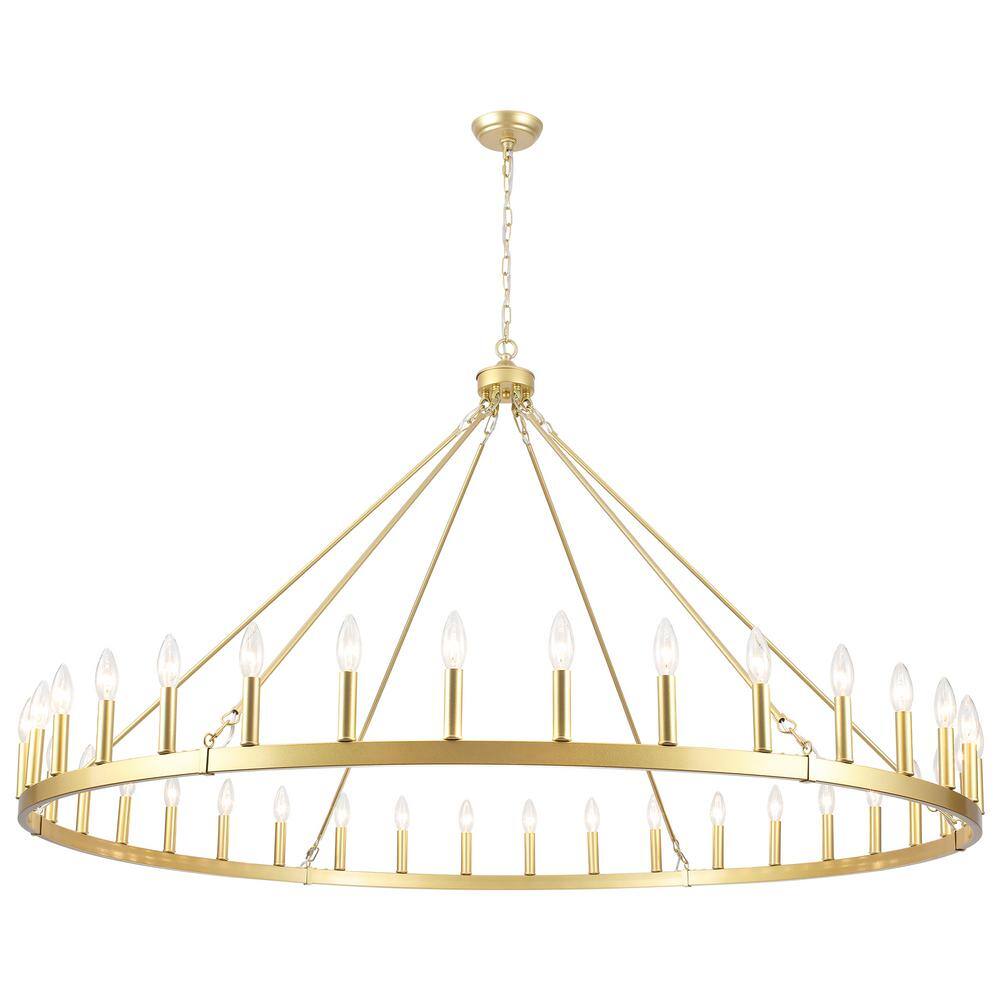 36-Light Gold Farmhouse Wagon Wheel Candlestick Chandelier price history on PriceWatchPro