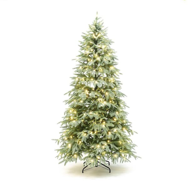 6.5 ft. PreLit Green PE Branches Spruce Artificial Christmas Tree Tree with Metal Stand