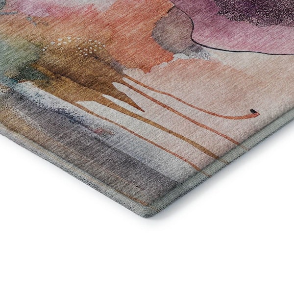 Mayfield Premium Machine Washable Abstract AMF2019 Blush 10 ft. x 14 ft. Area Rug