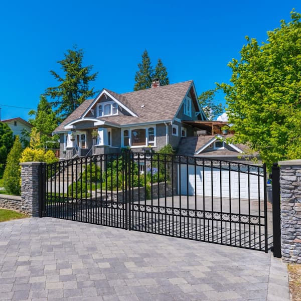 ALEKO Paris Style 18 ft. x 6 ft. Black Steel Dual Driveway Fence