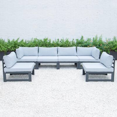 black aluminum outdoor sectional