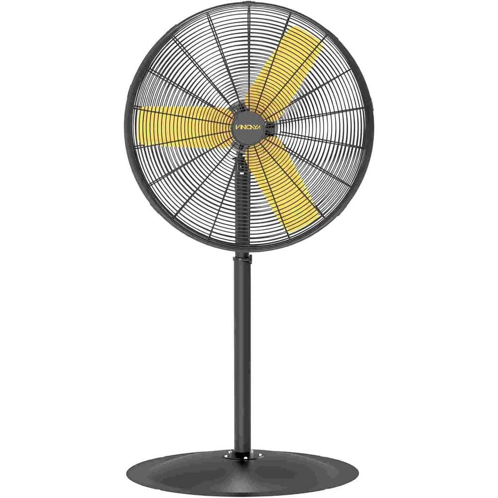 Atemomen 30 in. 3 Fan Speeds Commercial/Industrial Pedestal Fan in Black with 9000 CFM, Adjustable Height, 75° Oscillating