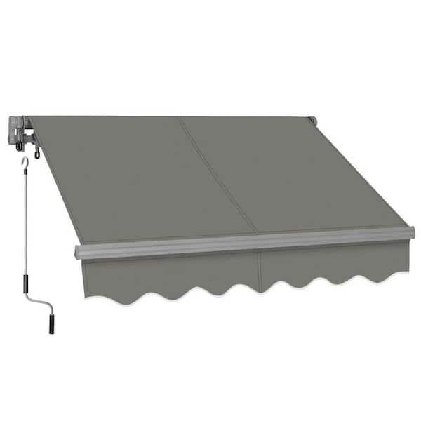 Advaning 12 ft. SG Series Manual Retractable Patio Awning (10 ft. Projection) in Gray