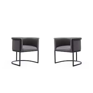 Bali Pebble and Black Faux Leather Dining Chair (Set of 2)