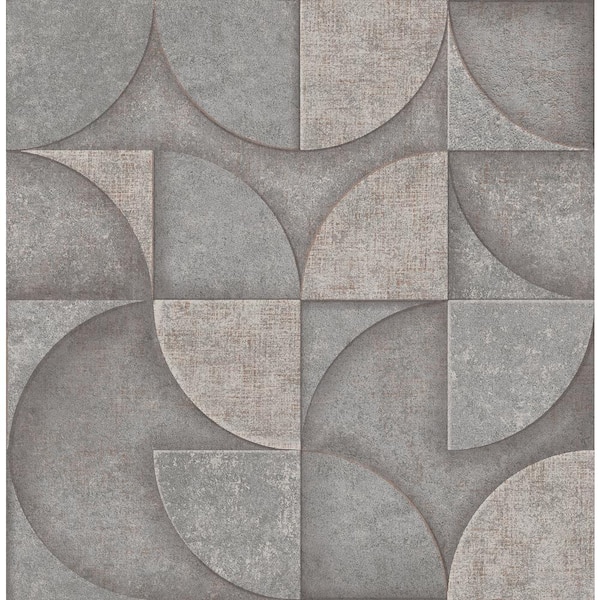 Advantage Addison Grey Retro Geo Textured Non-Pasted Non-Woven Wallpaper Sample