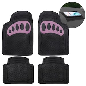 FH Group Pink 4-Piece Premium Liners Tall Channel Trimmable Rubber Car  Floor Mats - Full Set DMF11311PINK - The Home Depot