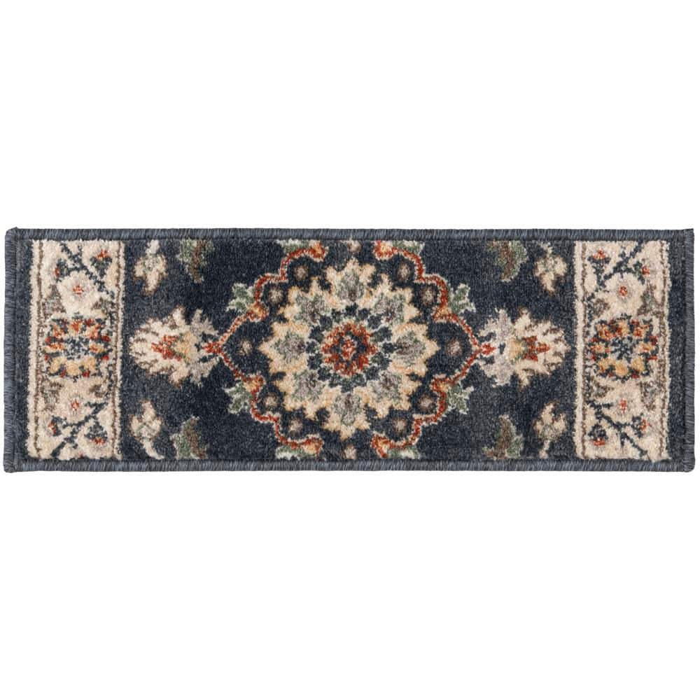 Capri Elina Deep Blue/Whitecap 9 in. x 26 in. Woven Polypropylene Stair Tread Cover (Set of 1) price history on PriceWatchPro