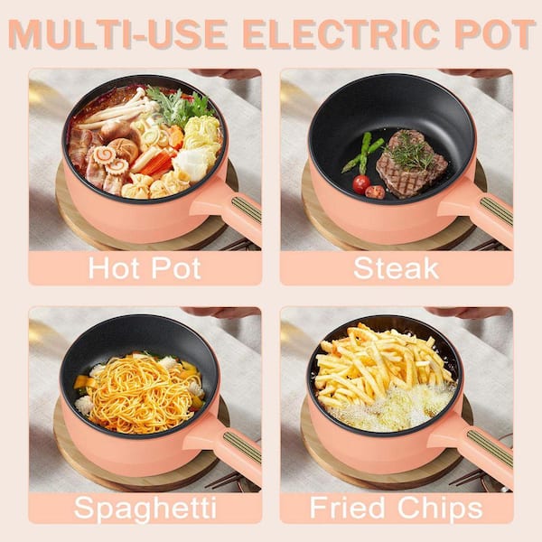 2L Electric Hot Pot Non-Stick Cooker with Dual Power Control
