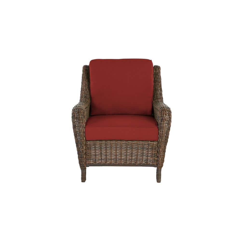 Hampton Bay Cambridge Brown Wicker Outdoor Patio Lounge Chair with