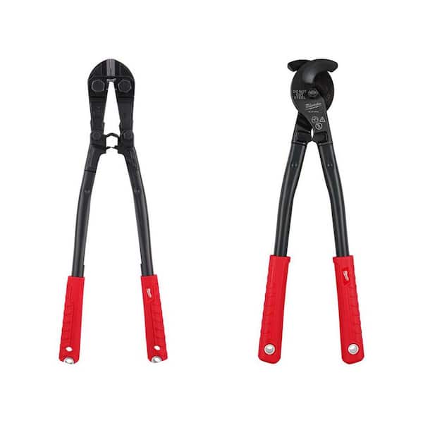 Milwaukee 18 in. Bolt Cutter with 3/8 in. Maximum Cut Capacity with 17 in. Utility Cable Cutter (2-Piece)