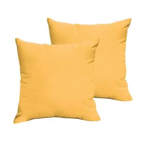 Sorra Home Sunbrella Sunflower Yellow Outdoor Knife Edge Throw Pillows (2-Pack)