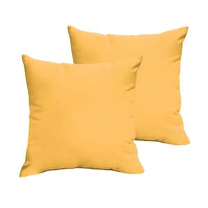 Butter Yellow Outdoor Knife Edge Throw Pillows (2-Pack)