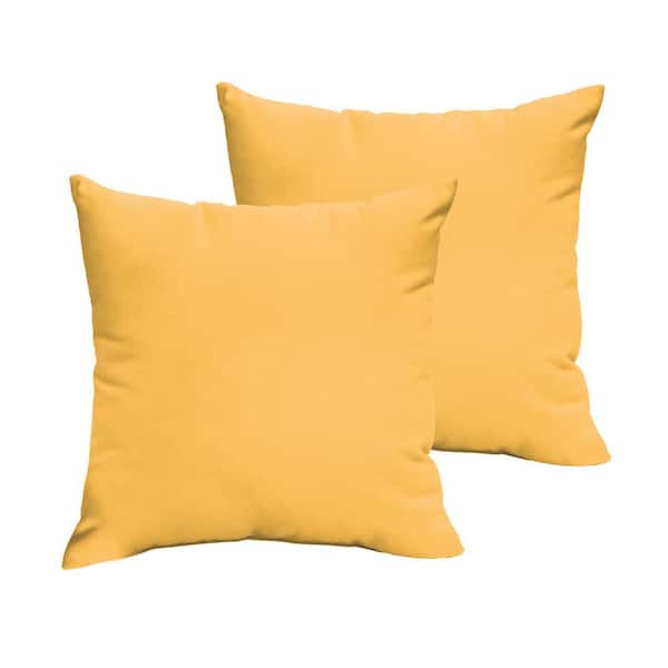 Sunbrella Sunflower Yellow Outdoor Knife Edge Throw Pillows (2-Pack)