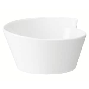 New Wave White Porcelain Large Round Rice Bowl