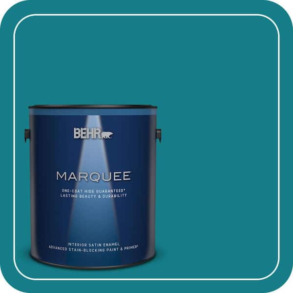 BEHR MARQUEE 1 gal. #PPU13-01 Caribe One-Coat Hide Satin Enamel Interior Paint & Primer