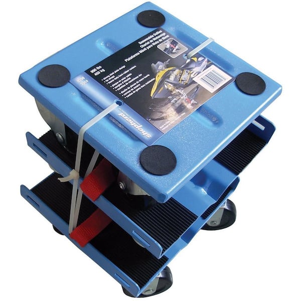 2.37 in. Black Rubber and Blue Powder-Coated Steel Snowmobile Dolly 3-Piece Set with 1000 lb. Load Rating