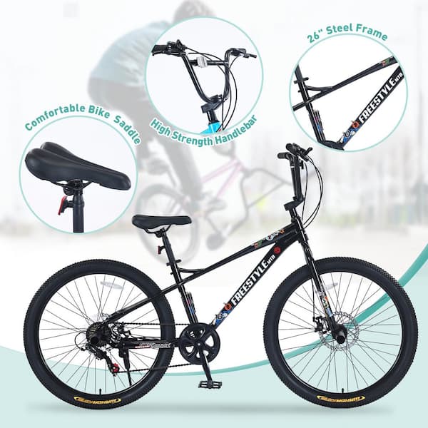 26 in. Freestyle Kids Bike Double Disc Brakes Children s Bicycle