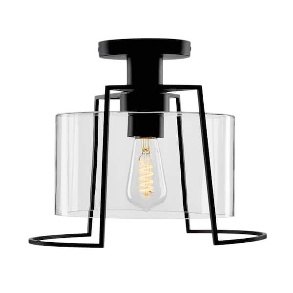 NORWELL Cere 1-Light Matte Black Outdoor Flush Mount