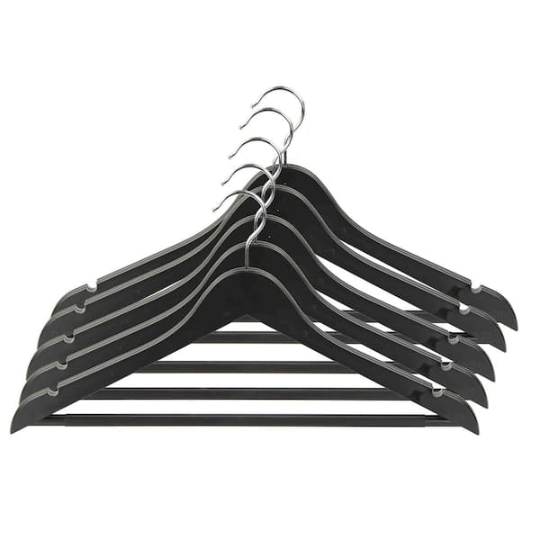 Home Basics Black Plastic Hanger (5Pack)PH45103 The Home Depot