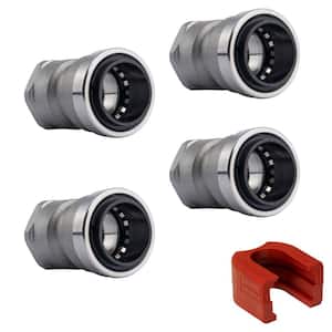 3/4 in. Stainless Steel Push-to-Connect x FNPT (Female Thread) Adapter Fitting with SlipClip Release Tool (4-Pack)