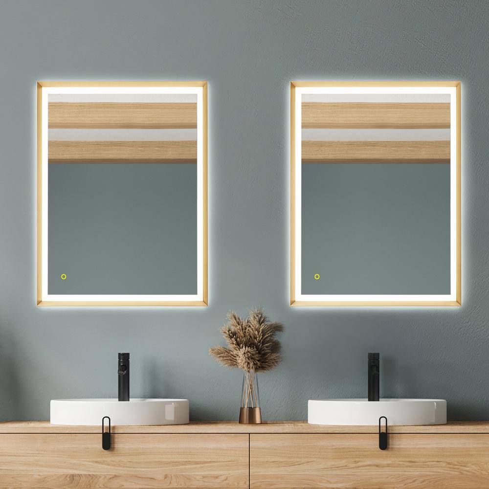 Apollo 36" Gold Rectangular LED Vanity Mirror
