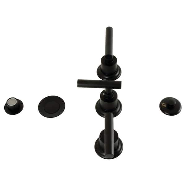 Manhattan 3-Handle Bidet Faucet with Brass Pop-Up in Matte Black