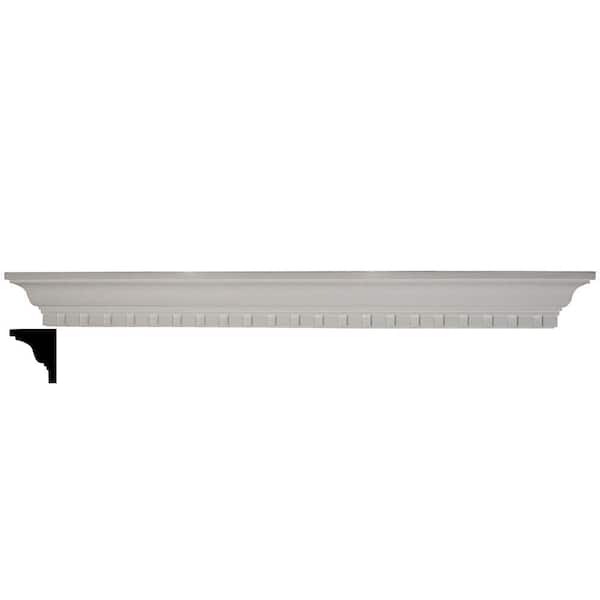 Ekena Millwork 4-1/8 in. x 48 in. x 4-1/2 in. Polyurethane Dentil Shelf