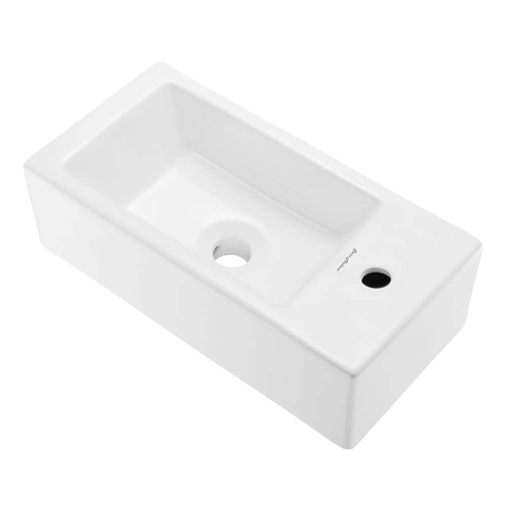 Voltaire 19.5 x 10 White Ceramic Wall-Mount Sink