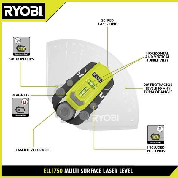 Multi Surface Laser Level with 25 Ft. Compact Tape Measure