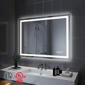 Super Bright 40 in. W x 32 in. H Rectangular Frameless Anti-Fog LED Light Wall Bathroom Vanity Mirror Front Light