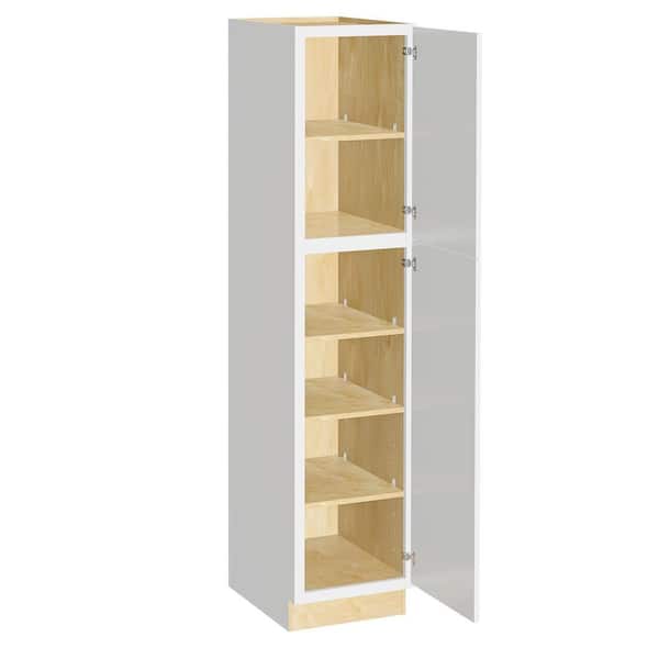 Home Decorators Collection Grayson 18 in. W x 21 in. D x 84 in. H Assembled Plywood Vanity Linen Bath Cabinet in Pacific White with Soft Close RH