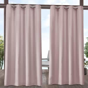 Cabana Blush Solid Light Filtering Grommet Top Indoor/Outdoor Curtain, 54 in. W x 84 in. L (Set of 2)