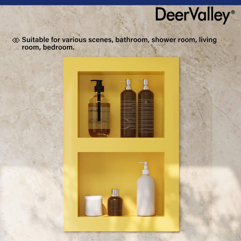 Yellow Stainless Steel Double Shelf Wall Niche for Shower