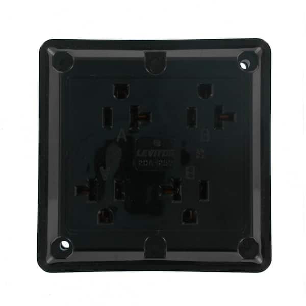 20 Amp 125 V Industrial Quadplex Outlet/Receptacle, Black (1-Pack) 21254-E