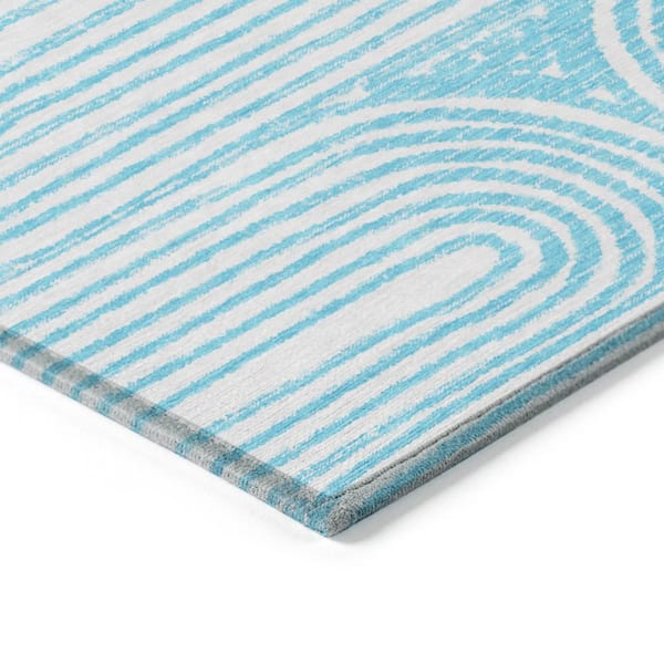Chantille ACN540 Teal 8 ft. x 10 ft. Machine Washable Indoor/Outdoor Geometric Area Rug