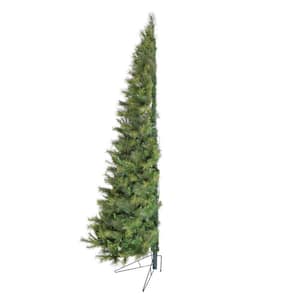 6.5 ft. PreLit Half Tree Artificial Christmas Tree with Warm White LED Lights
