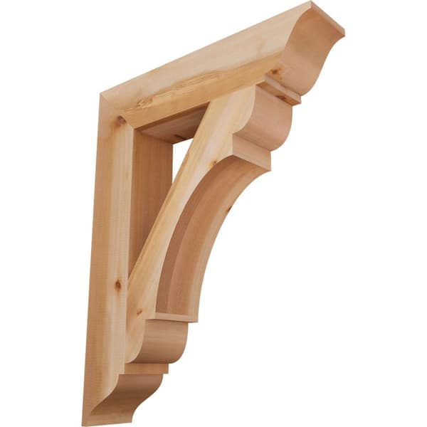 Ekena Millwork 5.5 in. x 36 in. x 28 in. Western Red Cedar Olympic Traditional Smooth Bracket