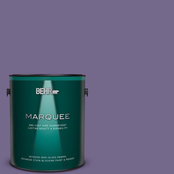 BEHR MARQUEE 1 gal. #MQ5-41 Violet Vixen One-Coat Hide Semi-Gloss Enamel Interior Paint & Primer