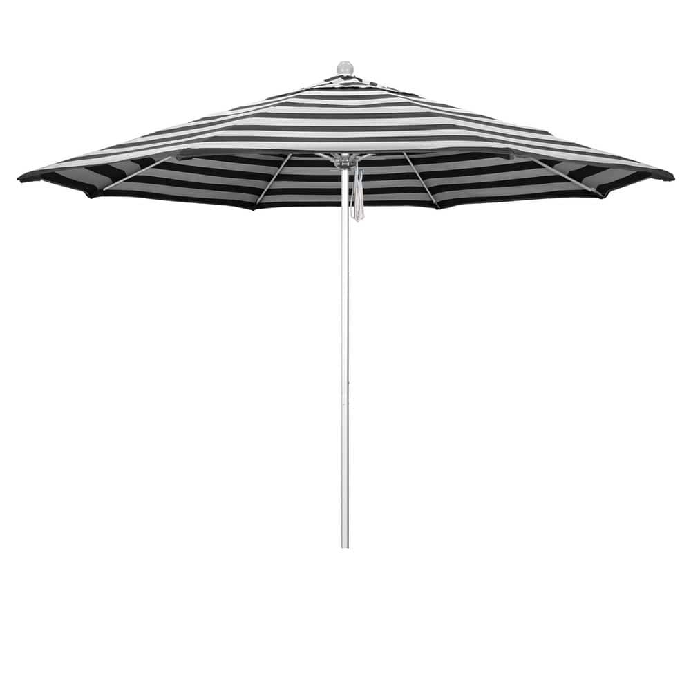 11 ft. Silver Anodized Aluminum Market Patio Umbrella with Fiberglass Ribs Pulley Lift in Cabana Classic Sunbrella price history on PriceWatchPro