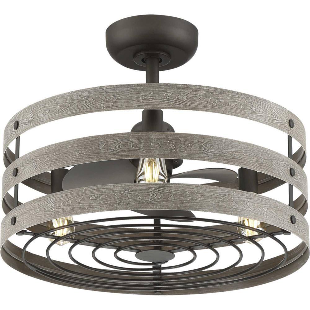 Gulliver 23.5" Gray Wood and Metal Chandelier Ceiling Fan