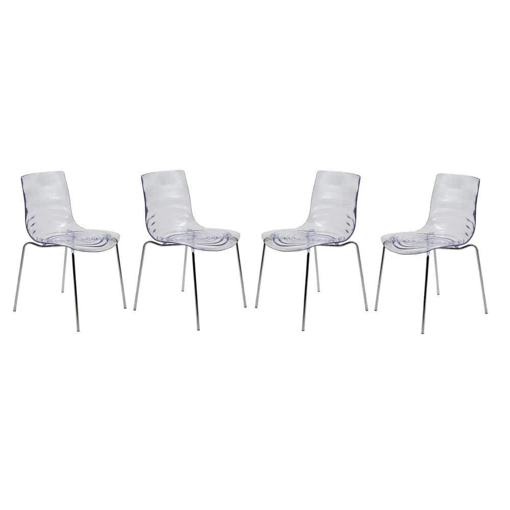 Leisuremod Astor Clear Plastic Dining Chair Set of 4 AC20CL4 The Home
